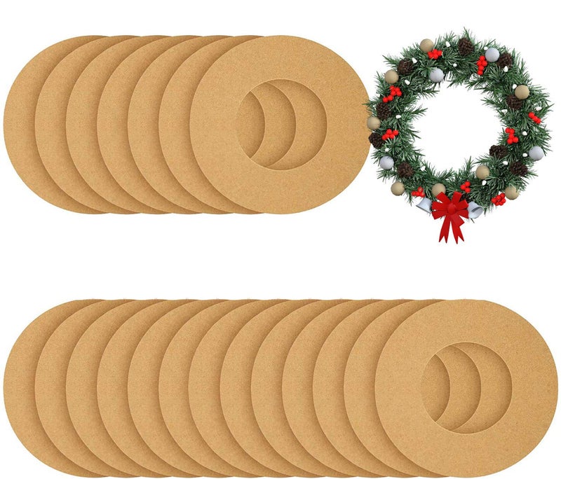 MixTeach 20 Pieces Hanging Wreaths Paper Round Christmas Ornaments with 20 Strings Ropes for Wedding DIY Craft Festival Halloween Decoration - Image 1